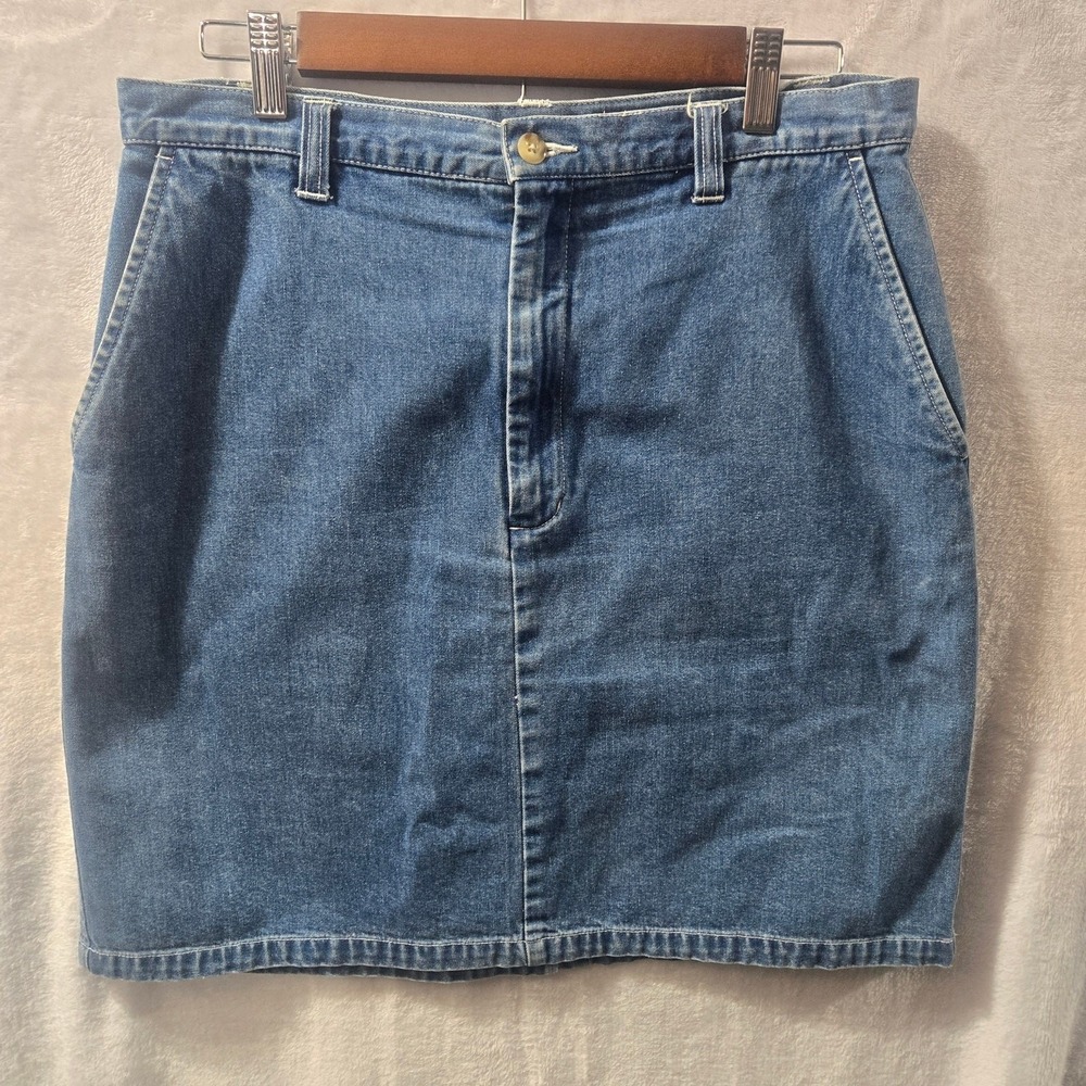 VTG Eddie Bauer Women's Sz 12 Denim Midi Skirt Y2K